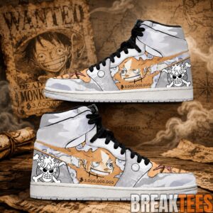 One Piece Monkey D. Luffy Gear 5 Wanted Poster AJ1 Shoes