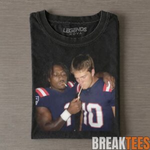 Philadelphia Eagles A.J. Brown & New England Patriots Drake Maye Smoking & Drinking Tee