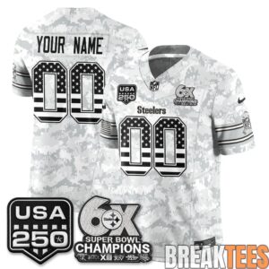 Pittsburgh Steelers 2026 Salute to Service Custom Football Jersey - Stitched 2
