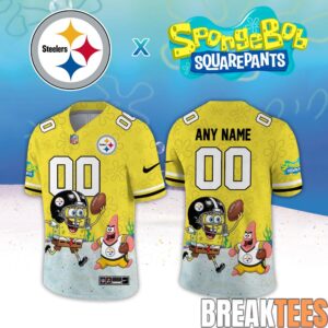 Pittsburgh Steelers SpongeBob Squarepants Custom Football Jersey