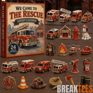 Rescue Team Advent Calendar Collector’s Edition 2026 – 24-Day Festive Countdown, Acrylic Charms Blind Box – Gift For Firefighter