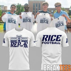 Rice Owls Football Rep The R Lovett Hall Campus T-Shirt