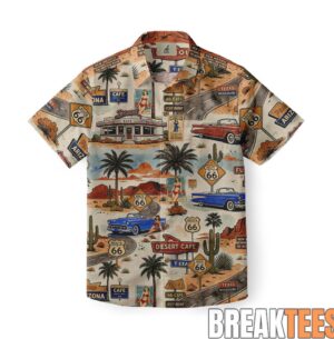Route 66 Desert Highway Vintage Hawaiian Shirt
