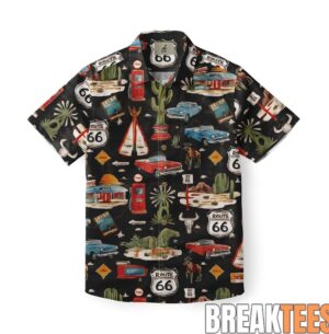Route 66 Desert Highway Vintage Hawaiian Shirt 3