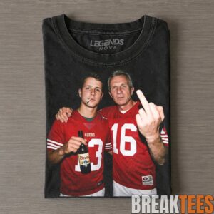 San Francisco 49ers Brock Purdy & Joe Montana Drinking & Middle Finger Tee