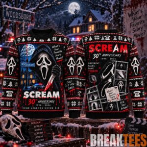 Scream Ghostface 30th Anniversary 2026 Ugly Christmas Sweater