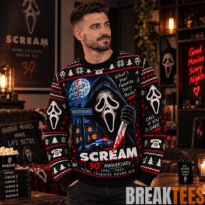 Scream Ghostface 30th Anniversary 2026 Ugly Christmas Sweater 1