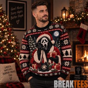 Scream Ghostface Santa Claus Christmas Holiday 2026 Ugly Sweater 1