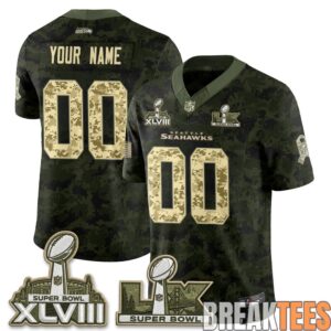 Seattle Seahawks 2026 Salute to Service Edition Custom Jersey - Stitched 2