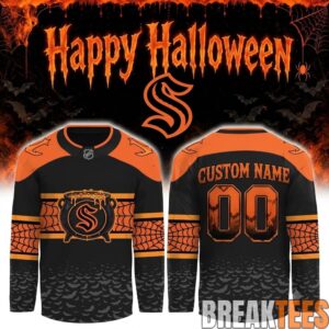 Seattle Kraken x Halloween Day 2026 Personalized Hockey Jersey