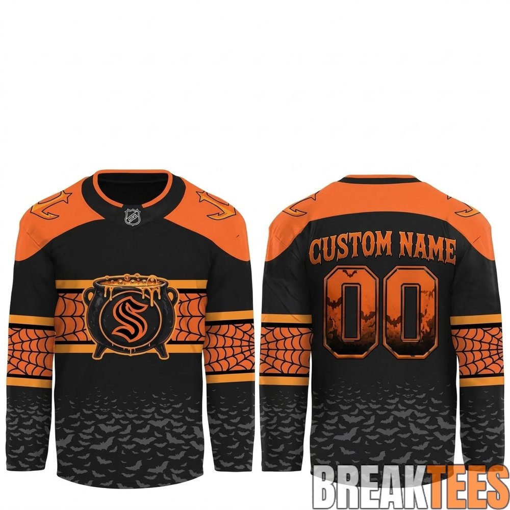 Seattle Kraken x Halloween Day 2026 Personalized Hockey Jersey Seattle Kraken x Halloween Day 2026 Personalized Hockey Jersey