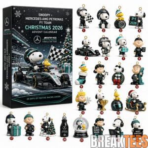 Snoopy Mercedes AMG PETRONAS Formula 1 Team Christmas Advent Calendar 2026
