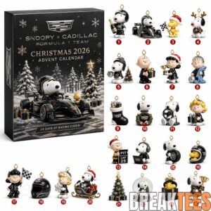 Snoopy x Cadillac Formula 1 Team Christmas Advent Calendar 2026 Xmas Decor Ornaments