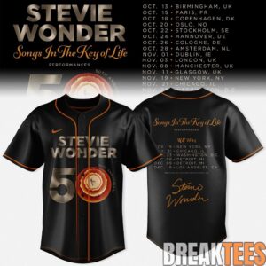 Stevie Wonde - Songs In The Key Of Life - 50th Anniversary Us Tour Baseball Jersey