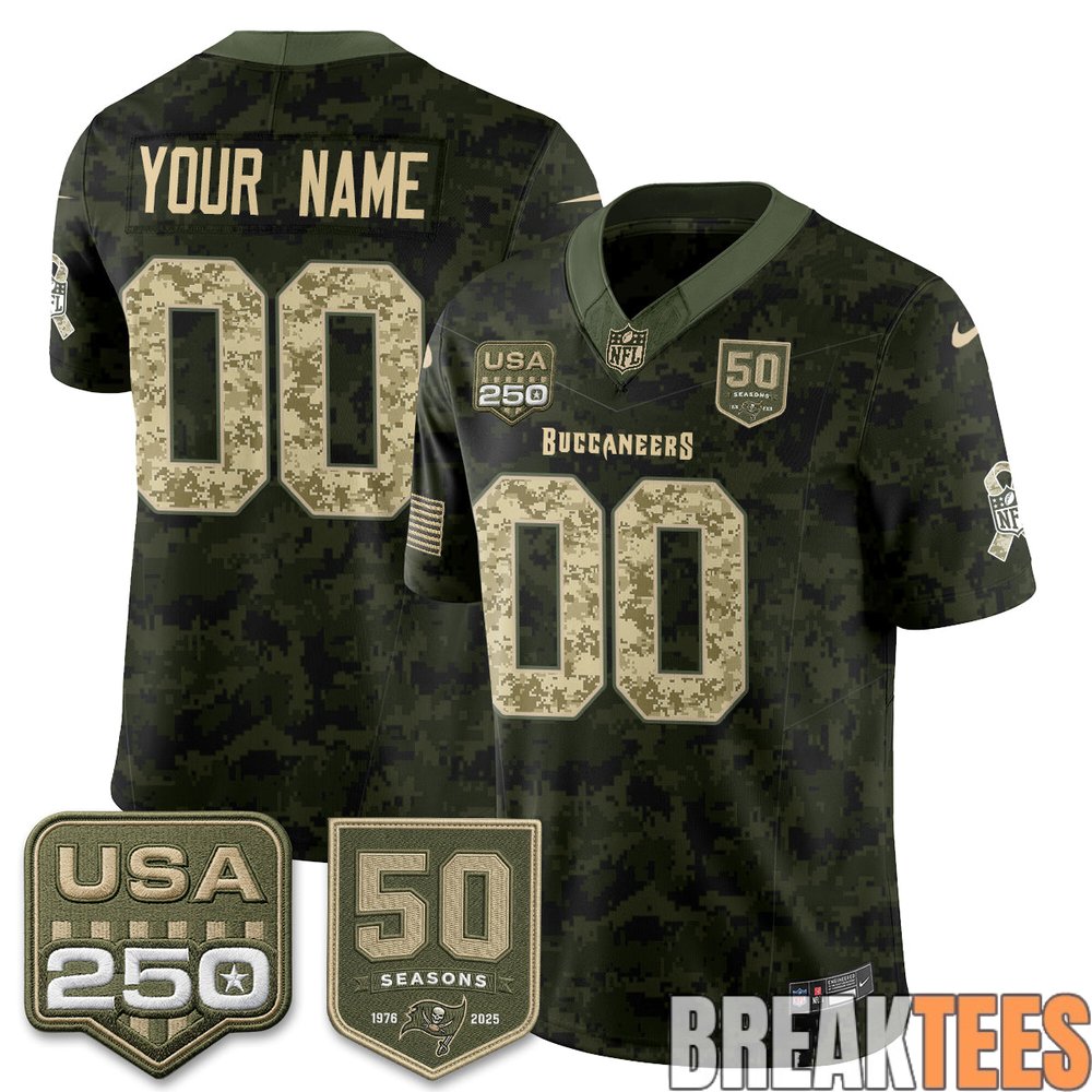 Tampa Bay Buccaneers 2026 Salute to Service Edition Custom Football Jersey – Stitched Tampa Bay Buccaneers 2026 Salute to Service Edition Custom Football Jersey – Stitched