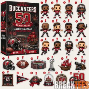 Tampa Bay Buccaneers 50th Anniversary Advent Calendar 2026 – 24 Collectible Charms