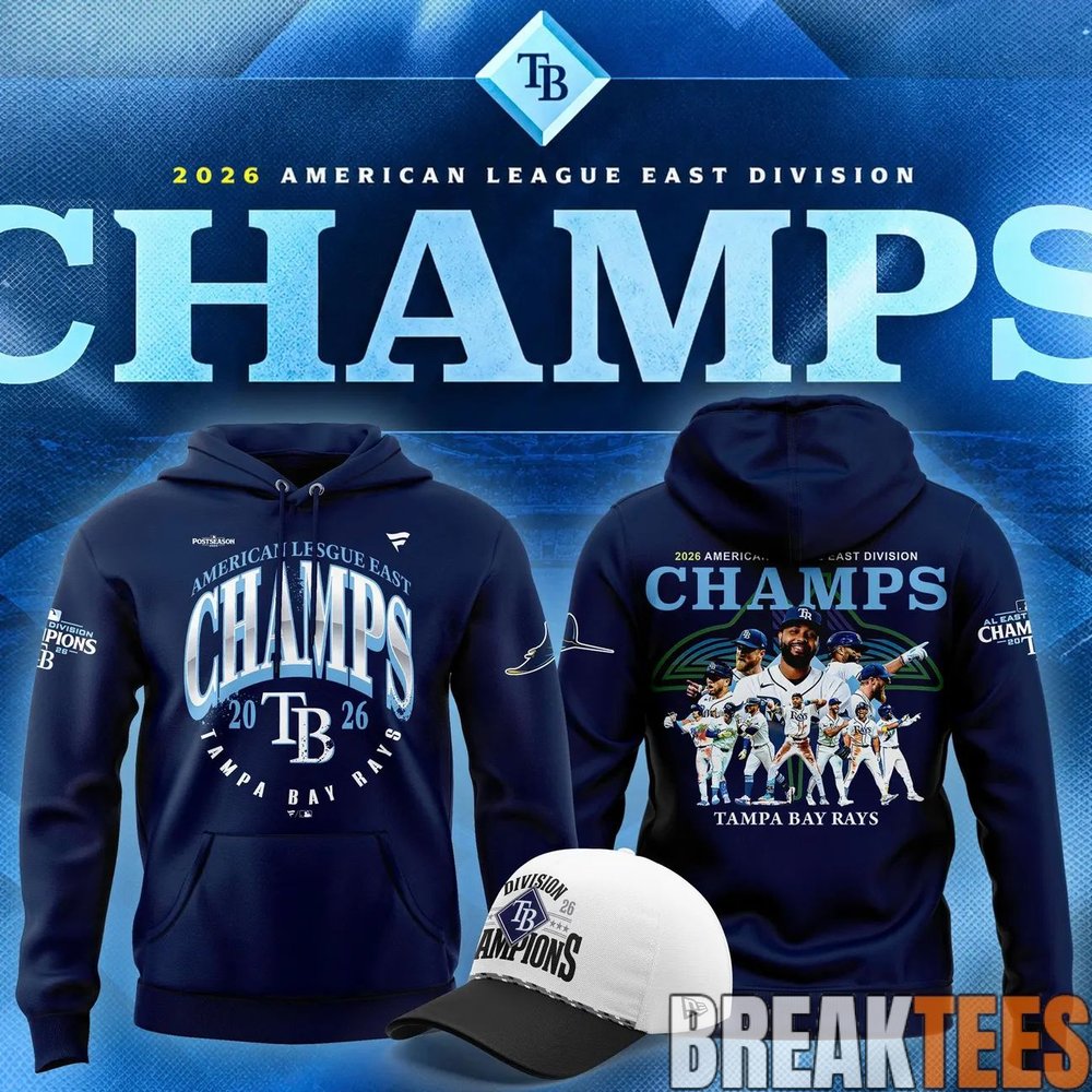 Tampa Bay Rays Navy 2026 AL East Division Champions Hoodie Tampa Bay Rays Navy 2026 AL East Division Champions Hoodie