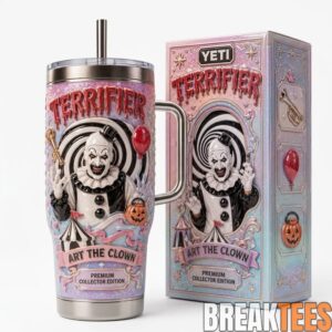 Terrifier Art the Clown Premium Collector Edition Horror Movie 40oz Tumbler with Handle