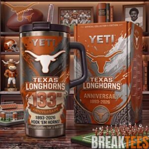 Texas Longhorns 133rd Anniversary Commemorative Hook Em Horns 40oz Tumbler