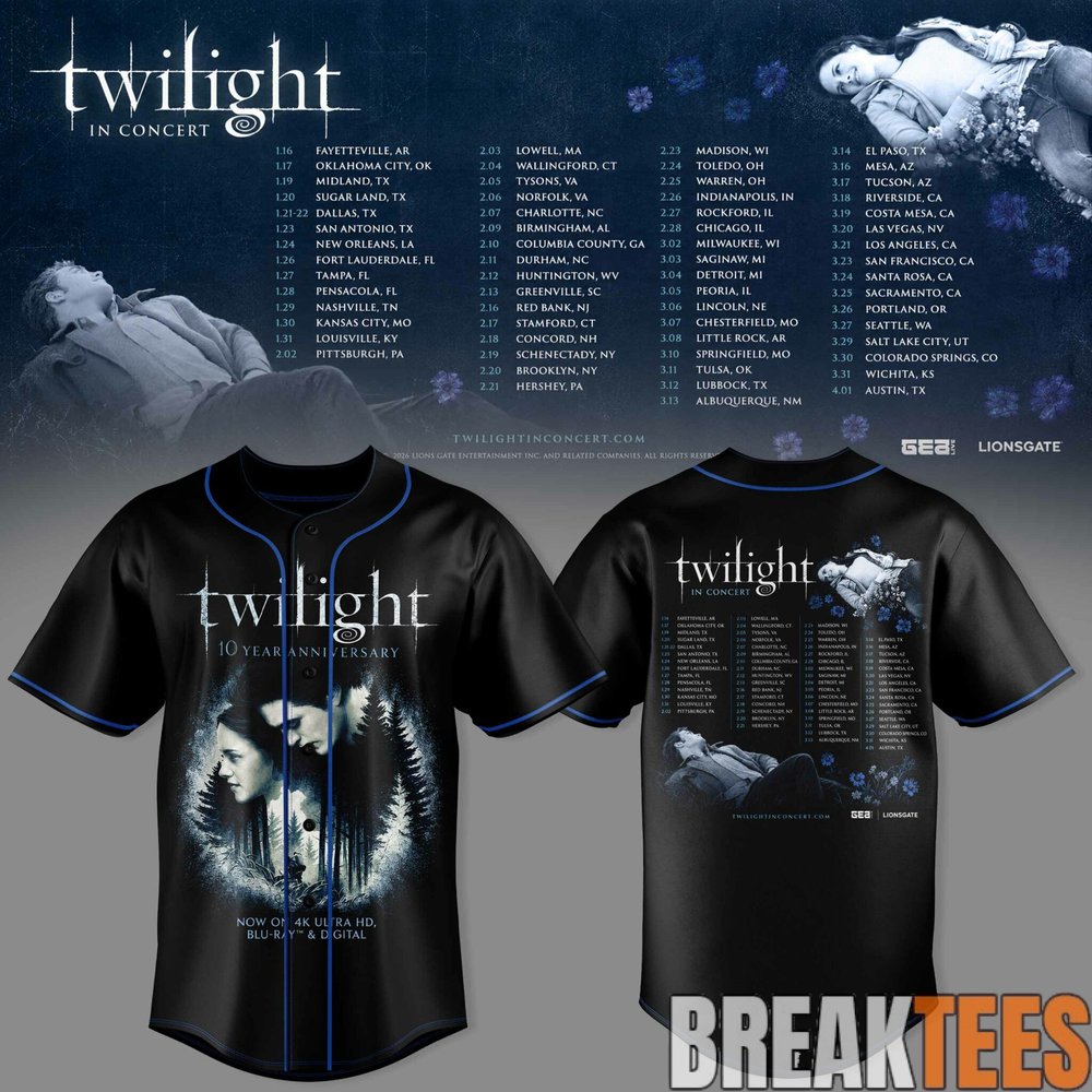 Twiilight Saga – Twilight In Concert Tour Baseball Jersey Twiilight Saga – Twilight In Concert Tour Baseball Jersey