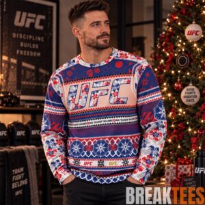 UFC Max Holloway Christmas 2026 Ugly Sweater for MMA Fans 2