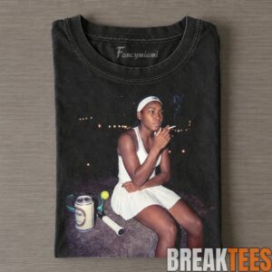 USA Coco Gauff Smoking, Drinking & Middle Finger Tee 1