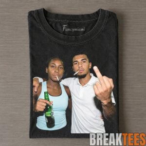 USA Venus Williams & Frances Tiafoe Victory Party Drinking & Middle Finger Tee