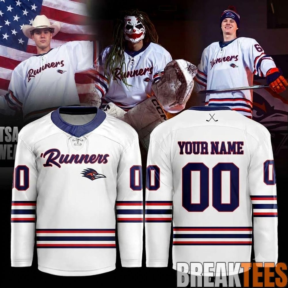 UTSA Roadrunners Custom White Script Runners Hockey Jersey UTSA Roadrunners Custom White Script Runners Hockey Jersey