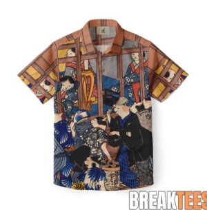 Ukiyo-e Cat Gathering Hawaiian Shirt