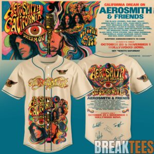 Aerosmith California Dream On Tour Baseball Jersey