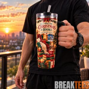 All I Want for Christmas Is Books 40oz Tumbler with Handle 1
