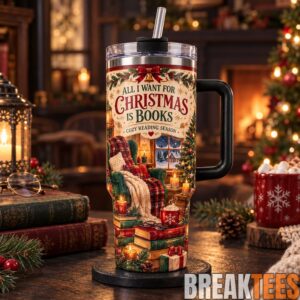 All I Want for Christmas Is Books 40oz Tumbler with Handle 5