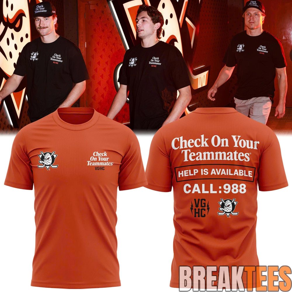 Anaheim Ducks Check On Your Teammates T-Shirt Anaheim Ducks Check On Your Teammates T-Shirt