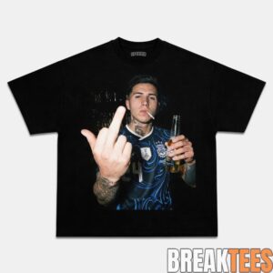 Argentina Enzo Fernandez Smoking, Holding a Bottle and Middle Finger Shirt