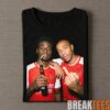 Arsenal Bukayo Saka and Dennis Bergkamp Smoking and Middle Finger T-Shirt