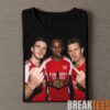 Arsenal Declan Rice and Patrick Vieira Smoking and Middle Finger T-Shirt