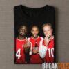 Arsenal Declan Rice, Patrick Vieira and Tony Adams Smoking and Middle Finger T-Shirt