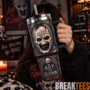 Art the Clown Terrifier Tumbler with Handle 1