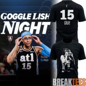 Atlanta Dream Allisha Gray GOGGLE LISH NIGHT T-Shirt