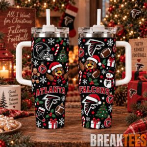 Atlanta Falcons Special Tumbler 40oz with Handle Christmas For Fan