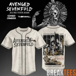 Avenged Sevenfold AUS-NZ Tour 2026 Baseball Jersey 1 Avenged Sevenfold AUS-NZ Tour 2026 Baseball Jersey 1