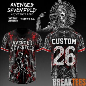 Avenged Sevenfold AUS-NZ Tour 2026 Football Jersey