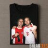 Arsenal Saka, Henry, Bergkamp and Vieira Smoking and Middle Finger T-Shirt