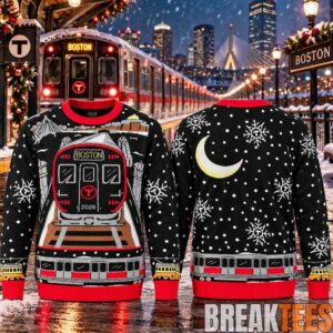 Boston MBTA Subway Train Christmas 2026 Ugly Sweater