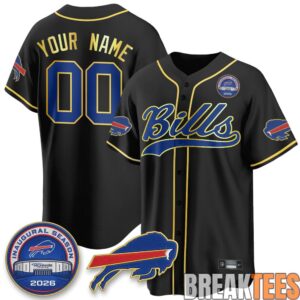 Buffalo Bills 2026 Gold Trim Edition Custom Baseball Jersey