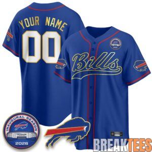 Buffalo Bills 2026 Gold Trim Edition Custom Baseball Jersey 3