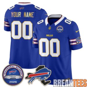 Buffalo Bills 2026 Gold Trim Edition Custom Football Jersey 6
