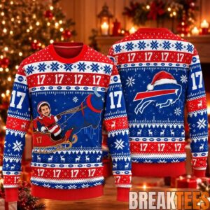 Buffalo Bills Josh Allen Number 17 Ugly Christmas Sweater