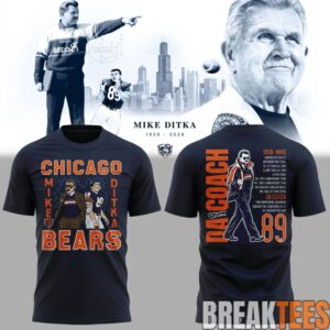 Chicago Bears Mike Ditka Forever - Remembering a Legend - Paying Tribute to Da Coach T-Shirt 1
