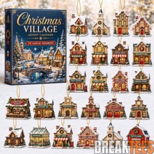 Christmas Village Advent Calendar 2026 – 24 Acrylic Tiny Houses Ornaments – Winter Town Countdown Blind Box